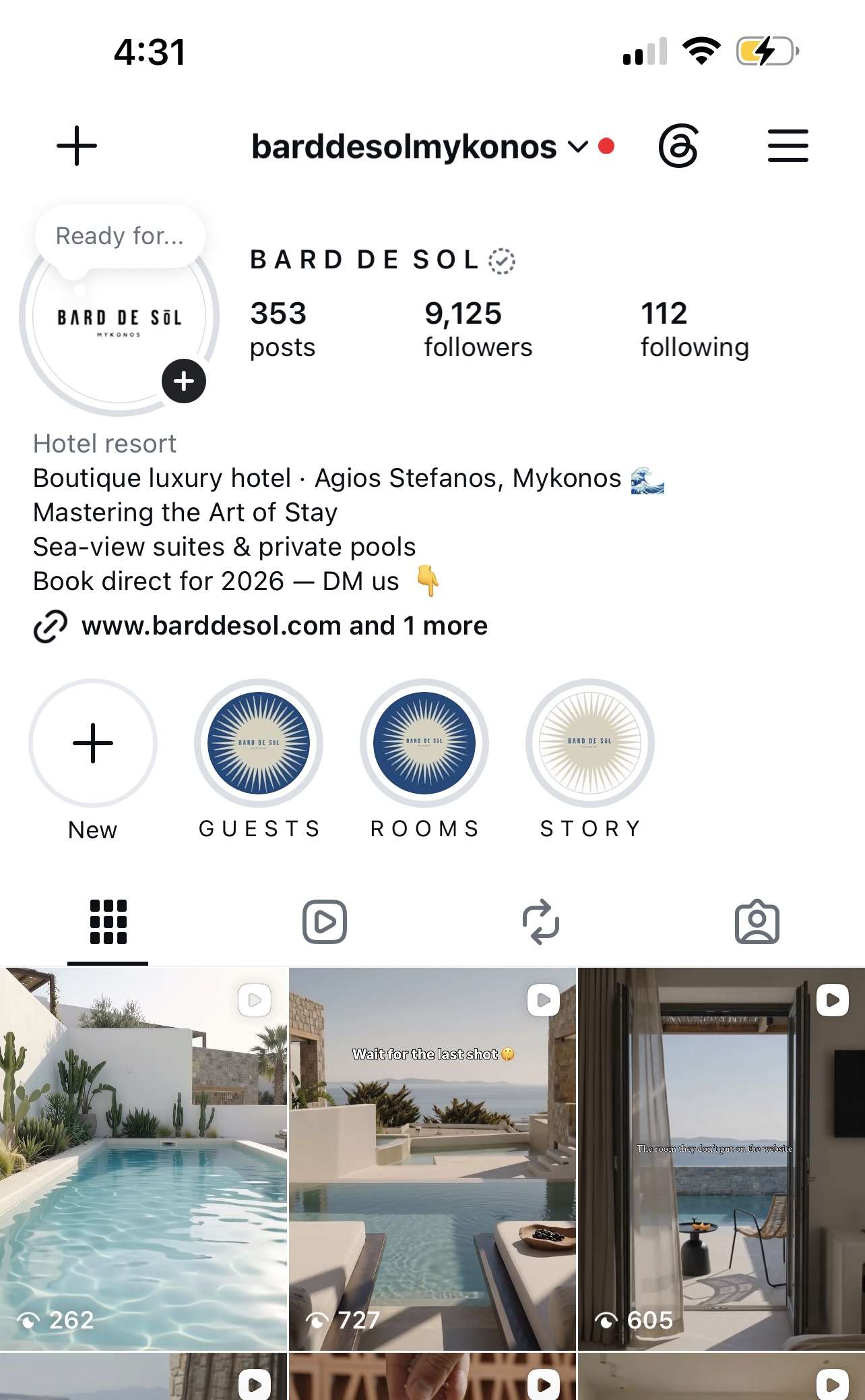 Instagram profile of Bard de Sol